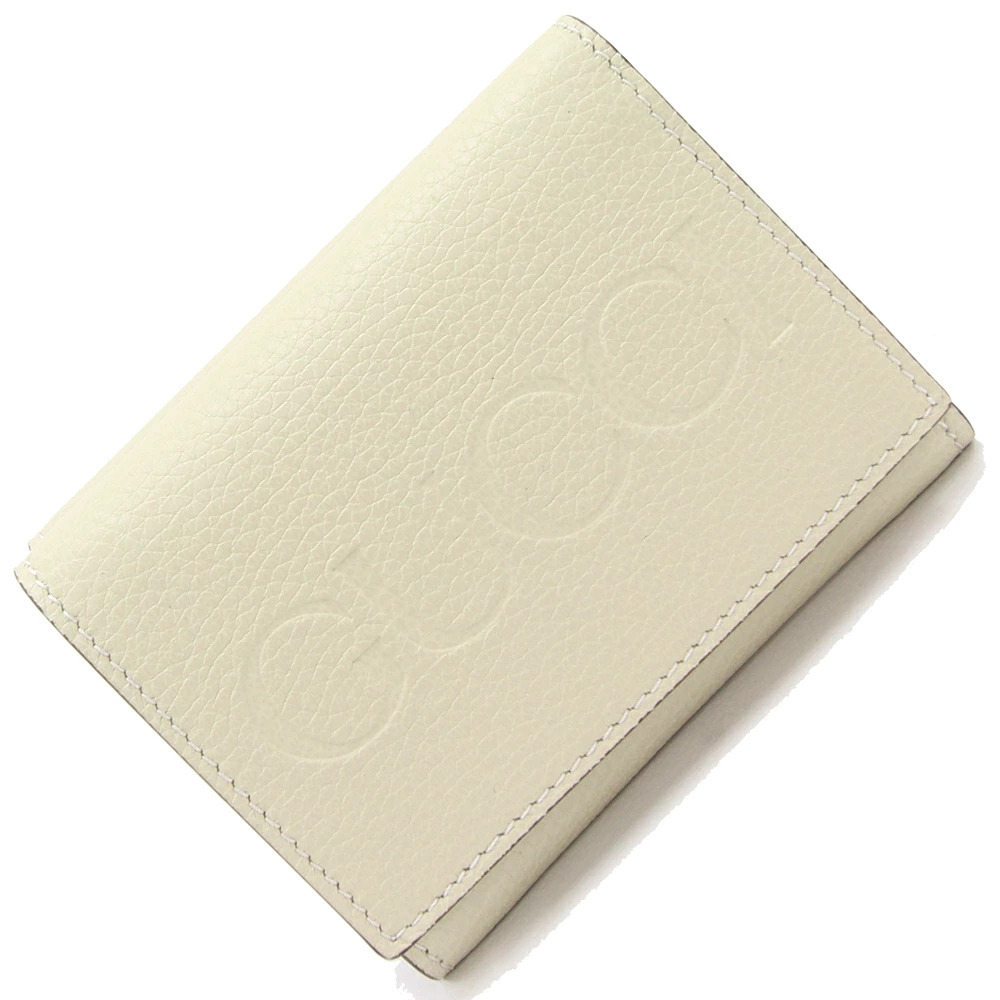 Gucci Tri fold Wallet Limited Edition Ivory White Leather Compact Double sided